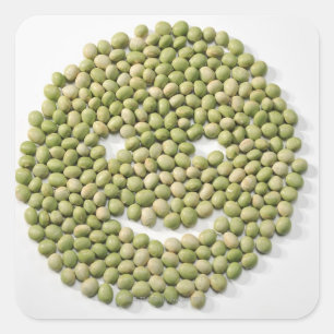 Bohnen, Sojabohnen, Lebensmittel Quadratischer Aufkleber