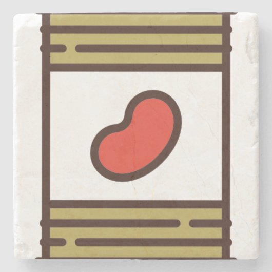 Bohnen Steinuntersetzer (Vorderseite)