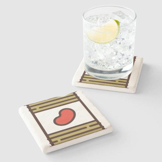 Bohnen Steinuntersetzer (Seitenansicht)