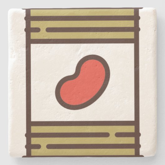 Bohnen Steinuntersetzer (Vorderseite)