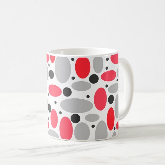 Bohnen und Erbsen rotes, weißes Muster Kaffeetasse (VorderseiteRechts)