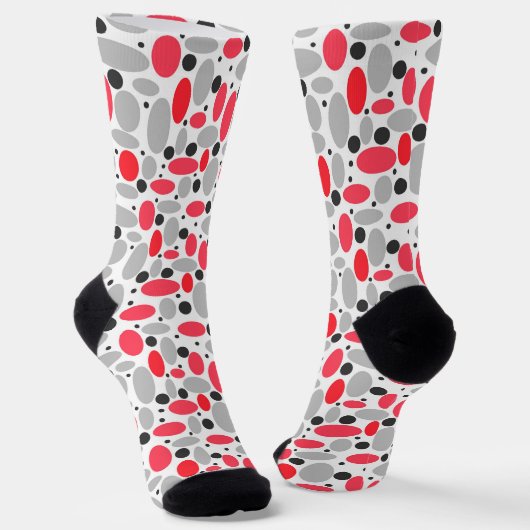 Bohnen und Erbsen rotes, weißes Muster Socken (Gewinkelt)