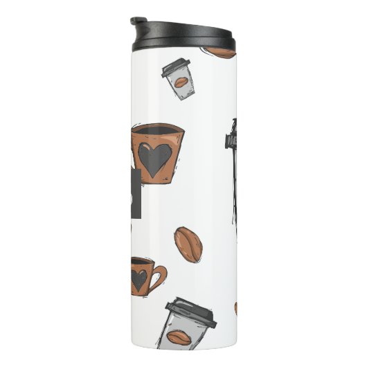 Bohnen und ich Mit Monogramm Tumber Thermosbecher (Nach rechts gedreht)