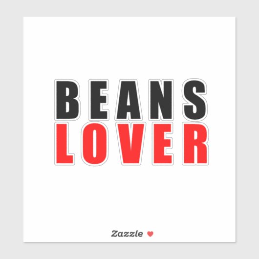 Bohnenliebhaber, ich Liebe Bohnen Aufkleber (Blatt)