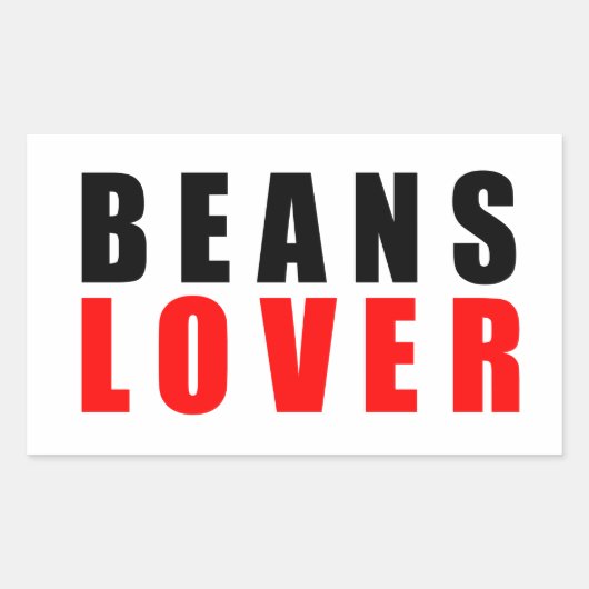 Bohnenliebhaber, ich Liebe Bohnen Rechteckiger Aufkleber (Vorderseite)