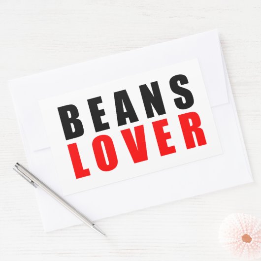 Bohnenliebhaber, ich Liebe Bohnen Rechteckiger Aufkleber (Umschlag)