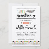 Boho 16 . Geburtstag Einladung (Vorderseite)