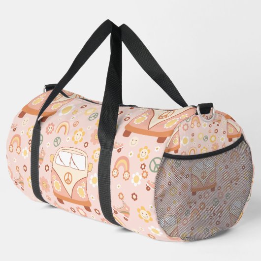 Boho 1960er Hippie Peace van Duffle Bag (Rechte Ecke)