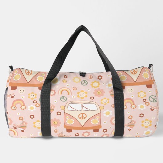 Boho 1960er Hippie Peace van Duffle Bag (Rückseite)