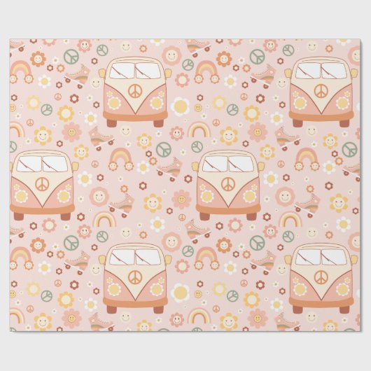 Boho 1960er Hippie Peace van Geschenkpapier (Flach)