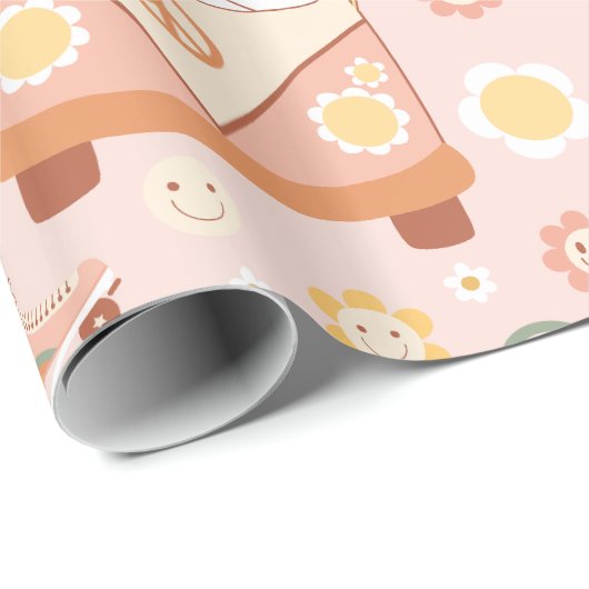 Boho 1960er Hippie Peace van Geschenkpapier (Rolleneckpunkt)