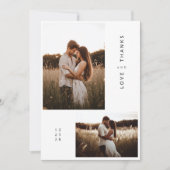 Boho 2 Foto Wedding Dankeskarte (Vorderseite)