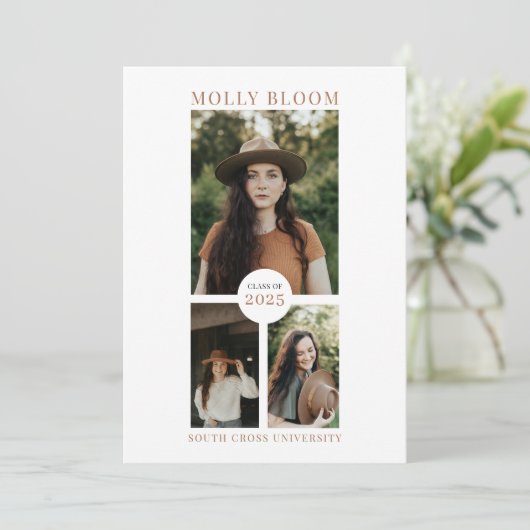 Boho 3 Foto Abschluss Ankündigung (Stehend Vorderseite)