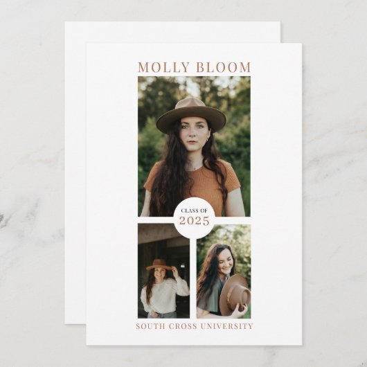 Boho 3 Foto Abschluss Ankündigung (Vorne/Hinten)