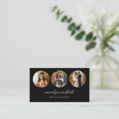 Boho 3 Foto Freelance Business Card Visitenkarte (Stehend Vorderseite)