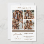 Boho 3 Fotos Save the Date Einladung (Vorderseite)