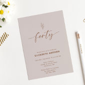 Boho 40. Geburtstag Terracotta Elegant Einladung