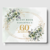 Boho 60. Geburtstag Botanisches Grün Gästebuch (Vorderseite)