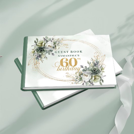 Boho 60. Geburtstag Botanisches Grün Gästebuch
