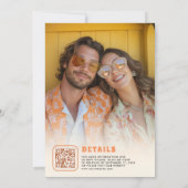 Boho 70er Retro farbenfrohe Groovy Frame Wedding Einladung (Rückseite)