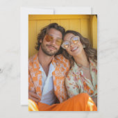 Boho 70er Retro farbenfrohe Groovy Frame Wedding Save The Date (Rückseite)