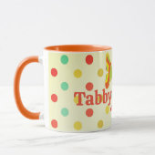 Boho 70er Stripe Polka Dot Schmetterling Orange Tasse (Links)