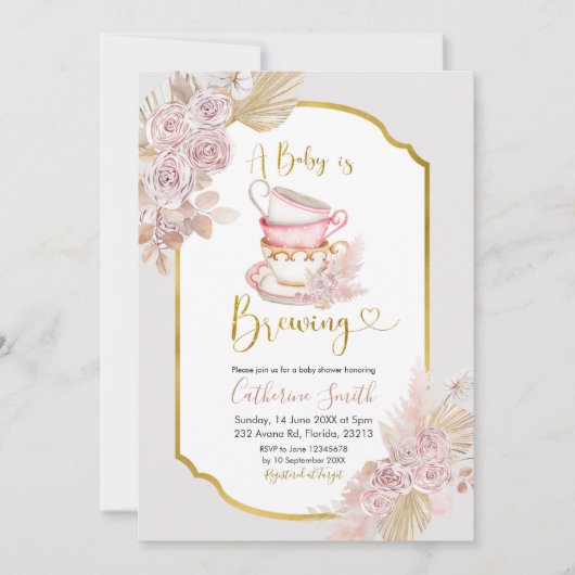 Boho a Baby wird Baby Shower einladen Einladung (Vorderseite)