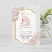 Boho a Baby wird Baby Shower einladen Einladung (Stehend Vorderseite)