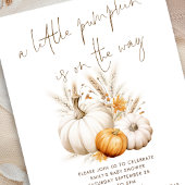 Boho A Little Pumpkin Grasses Baby Shower Einladung