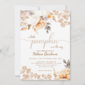 Boho A Little Pumpkin Herbst Herbstdusche Einladung (Vorderseite)