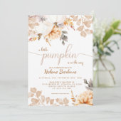 Boho A Little Pumpkin Herbst Herbstdusche Einladung (Stehend Vorderseite)