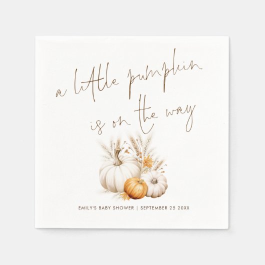 Boho A Little Pumpkin ist auf Way Baby Dusche Serviette (Vorderseite)