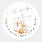Boho A Little Pumpkin ist unterwegs Dank Baby Dusc Runder Aufkleber (Vorderseite)