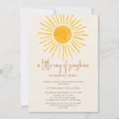 Boho A Little Ray of Sunshine Baby Shower Einladung (Vorderseite)