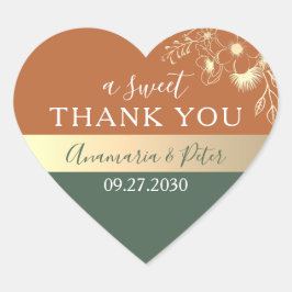 Boho A Sweet Vielen Dank Gastgeschenk Hochzeit Herz-Aufkleber