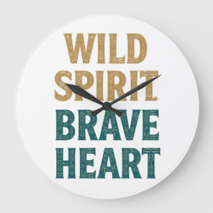 Boho-Abenteuer Wilde Seele Braves Herz Große Wanduhr