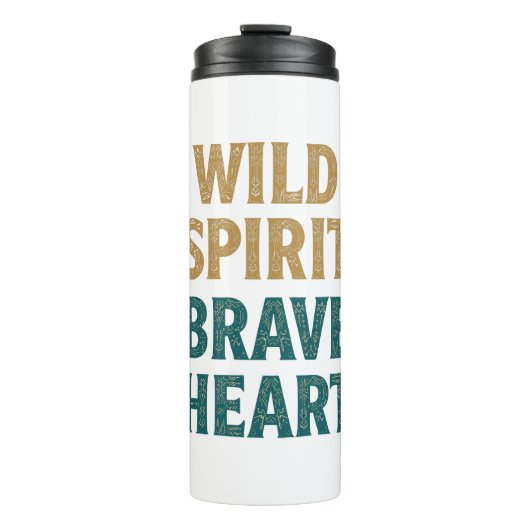 Boho-Abenteuer Wilde Seele Braves Herz Thermosbecher (Vorderseite)
