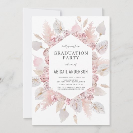 Boho Abschluss Class of 2023 Party Card Einladung (Vorderseite)