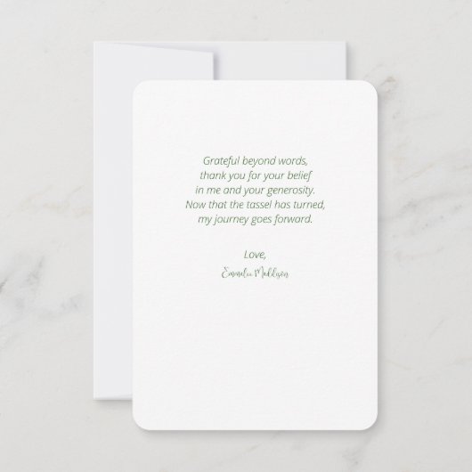 Boho Abschluss Floral Arch Dankeskarte (Rückseite)