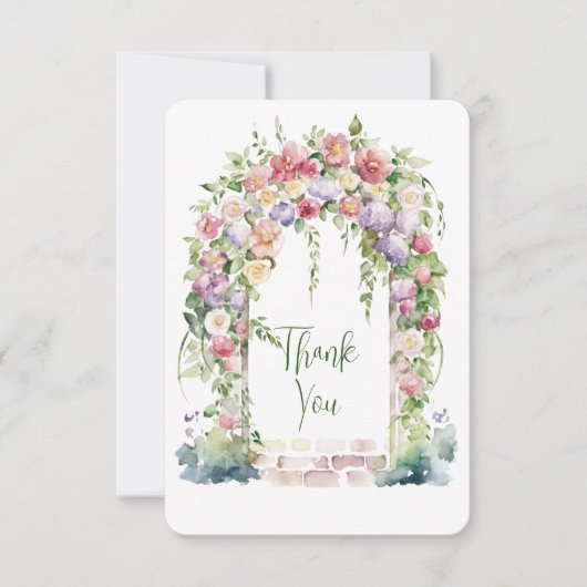 Boho Abschluss Floral Arch Dankeskarte (Vorderseite)