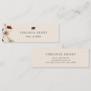 Boho Abschluss Name Card Mini Visitenkarte
