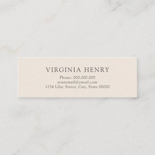 Boho Abschluss Name Card Mini Visitenkarte (Rückseite)