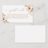 Boho-Abschlusskarte | Terracotta Just a Note Card Begleitkarte (Vorne/Hinten)