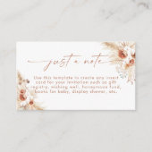 Boho-Abschlusskarte | Terracotta Just a Note Card Begleitkarte (Vorderseite)