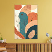Boho Abstract Botanical Modern Minimal Wall Art Leinwanddruck (Insitu (Wohnzimmer))