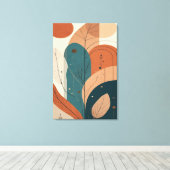 Boho Abstract Botanical Modern Minimal Wall Art Leinwanddruck (Insitu (Holzboden))