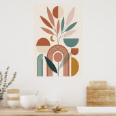 Boho-Abstract-Botanischer Retro-Minimal-Kunst Poster (Küche)