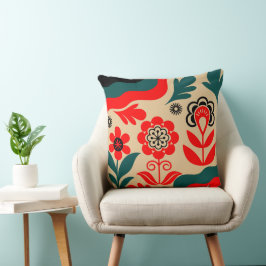 Boho Abstract Flower Wall Art Kissen