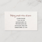 Boho Abstract Healing and Meditation Business Card Visitenkarte (Rückseite)