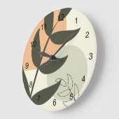 Boho Abstract Leaf Wall Clock Große Wanduhr (Winkel)